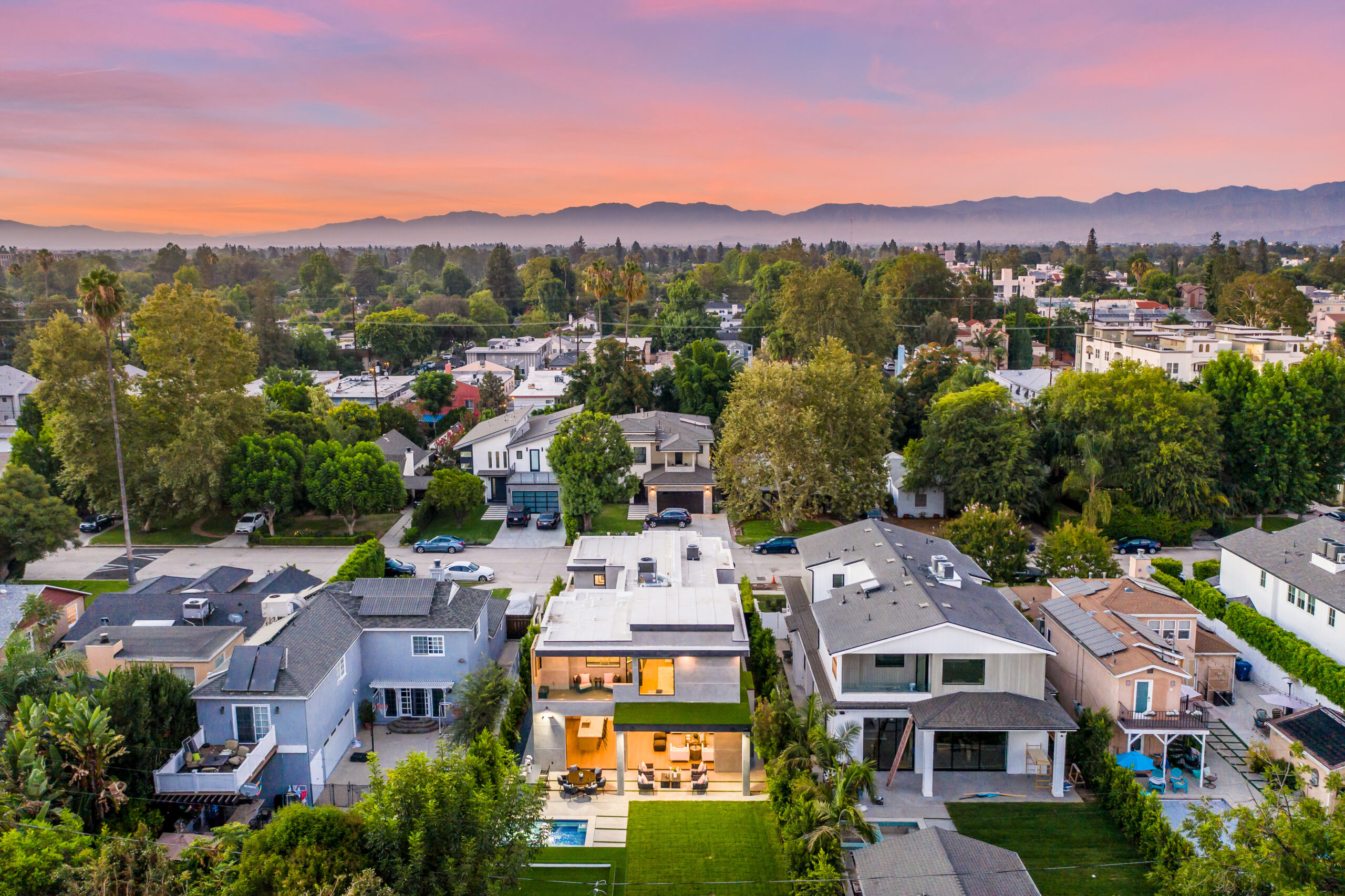 Exterior of a contemporary new house in LA